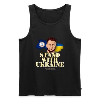 Ukraine Virginia Flaggen Selenskyj - Männer Premium Bio Tank Top - Schwarz - Vorne - AI Model Male 178 light (178cm)