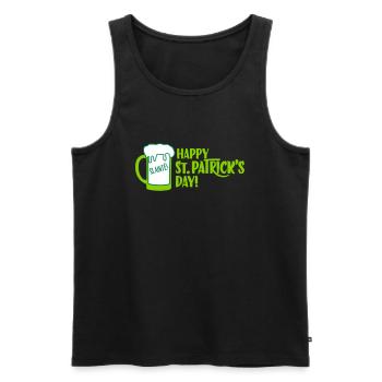 Happy St. Patrick's Day - Men's Premium Organic Tank Top - black - Front - AI Model Male 178 light (178cm)