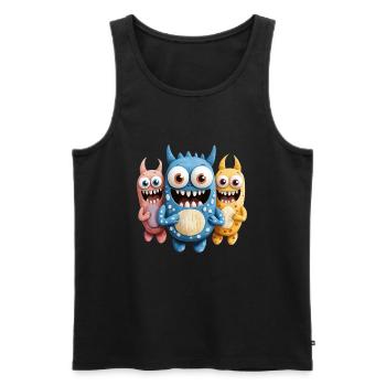 Monsters want to dance - Men's Premium Organic Tank Top - black - Front - AI Model Male 178 light (178cm)