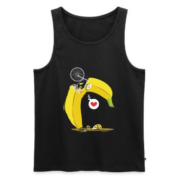 Rennrad Banane - Männer Premium Bio Tank Top - Schwarz - Vorne - Michal (187cm)