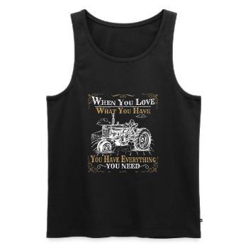 Traktor - Männer Premium Bio Tank Top - Schwarz - Vorne - Michal (187cm)