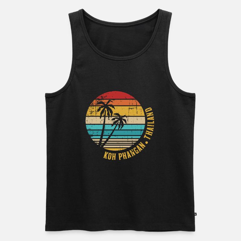 Koh Phangan - Männer Premium Bio Tank Top - Schwarz