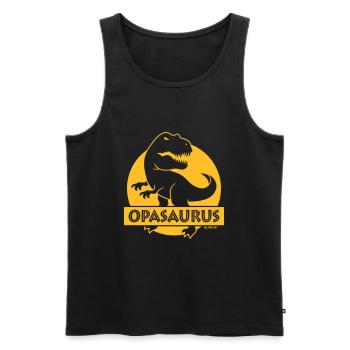 Opasaurus (Bester Opa / Opi / Großvater / NEG) - Männer Premium Bio Tank Top - Schwarz - Vorne - Michal (187cm)