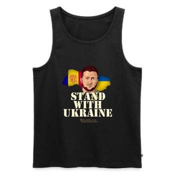 Ukraine Andorra - Männer Premium Bio Tank Top - Schwarz - Vorne - Michal (187cm)