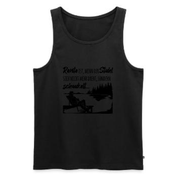 Rente ist, wenn der Stuhl sich nicht mehr dreht - Männer Premium Bio Tank Top - Schwarz - Vorne - AI Model Male 178 light (178cm)
