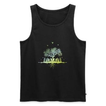 citytree / Natur Stadt urban Baum Wald Vögel vegan - Männer Premium Bio Tank Top - Schwarz - Vorne - AI Model Male 178 light (178cm)
