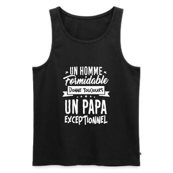 T-shirt Fête des Pères - Un Papa Exceptionnel - Débardeur bio Premium Homme - noir - Devant - Michal (187cm)