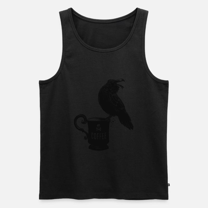 Kaffee Rabe - Männer Premium Bio Tank Top - Schwarz