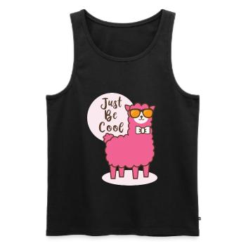Cool Lama Lama Alpaca - Paroles drôles - Débardeur bio Premium Homme - noir - Devant - AI Model Male 178 light (178cm)
