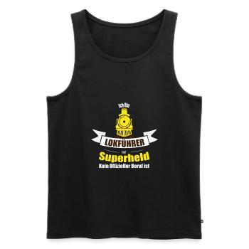 Lokführer weil Superheld kein Beruf ist lustig - Männer Premium Bio Tank Top - Schwarz - Vorne - AI Model Male 178 light (178cm)