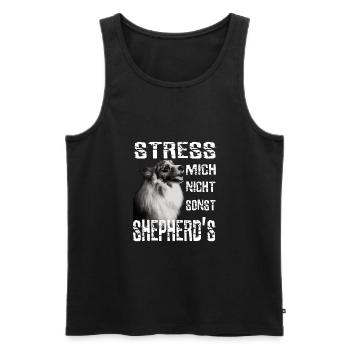 Stress mich nicht sonst Sheperds Aussie Sheperd - Männer Premium Bio Tank Top - Schwarz - Vorne - Michal (187cm)