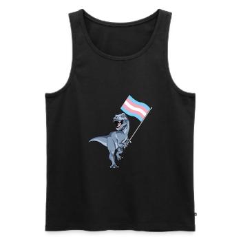 Trans Dinosaurier Stolz Flagge LBGT + Homosexuell Lesben TRex - Männer Premium Bio Tank Top - Schwarz - Vorne - AI Model Male 178 light (178cm)
