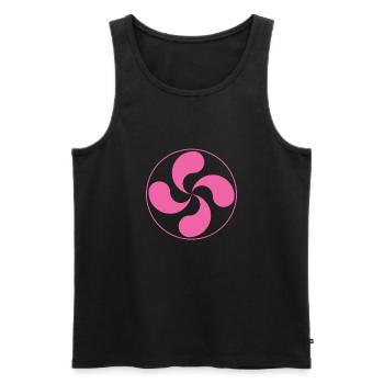 Lauburu Shirt Baskenland Kreuz Ikurrina - Männer Premium Bio Tank Top - Schwarz - Vorne - AI Model Male 178 light (178cm)