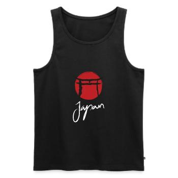Japan Shirt Torii Gate Pagoda Red Imperial - Men's Premium Organic Tank Top - black - Front - AI Model Male 178 light (178cm)