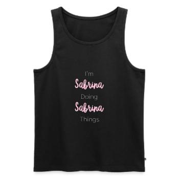Sabrina Nom personnalisé Cadeau Femme Fille Rose - Débardeur bio Premium Homme - noir - Devant - AI Model Male 178 light (178cm)