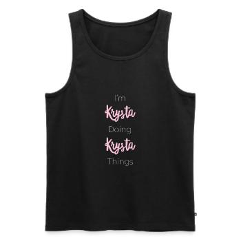 Krysta Personalized Name Gift Woman Girl Pink - Men's Premium Organic Tank Top - black - Front - AI Model Male 178 light (178cm)