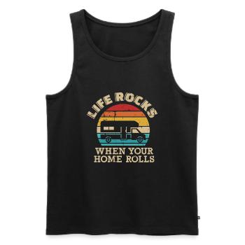 Wohnmobil - Männer Premium Bio Tank Top - Schwarz - Vorne - Michal (187cm)