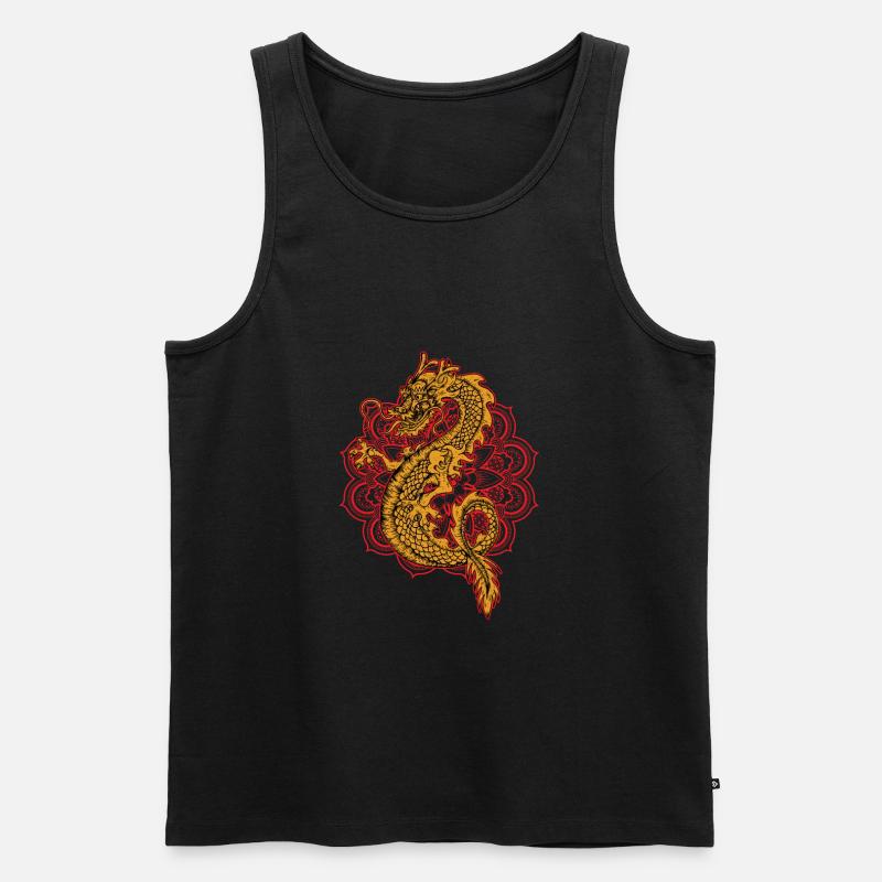Chinesischer Drache - Männer Premium Bio Tank Top - Schwarz