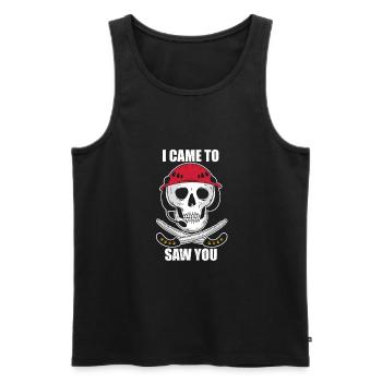 Je suis venu te voir pirates - Débardeur bio Premium Homme - noir - Devant - AI Model Male 178 light (178cm)
