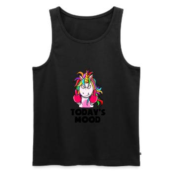 Funny Naughty Rude Unicorn Todays Humeur - Débardeur bio Premium Homme - noir - Devant - AI Model Male 178 light (178cm)