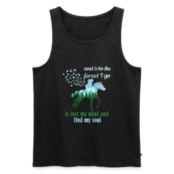 Pferde im Wald - Männer Premium Bio Tank Top - Schwarz - Vorne - Michal (187cm)