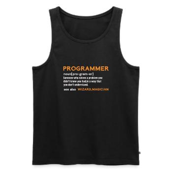 Programmer sind Zauberer - Männer Premium Bio Tank Top - Schwarz - Vorne - AI Model Male 178 light (178cm)