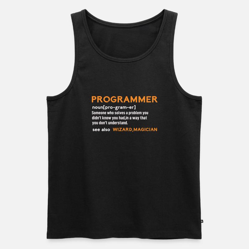 Programmer sind Zauberer - Männer Premium Bio Tank Top - Schwarz