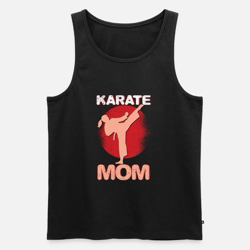Karate Mama - Männer Premium Bio Tank Top - Schwarz