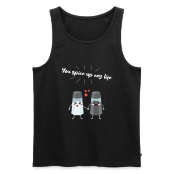 Salt and pepper shaker pair gift for chefs - Men's Premium Organic Tank Top - black - Front - Michal (187cm)