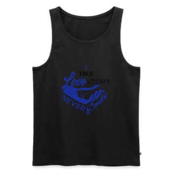Hundepfote Love Story - Männer Premium Bio Tank Top - Schwarz - Vorne - AI Model Male 178 light (178cm)