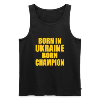 born in ukraine born champion - ukraine - Débardeur bio Premium Homme - noir - Devant - Michal (187cm)