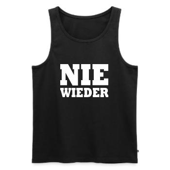 Nie wieder - Männer Premium Bio Tank Top - Schwarz - Vorne - Michal (187cm)