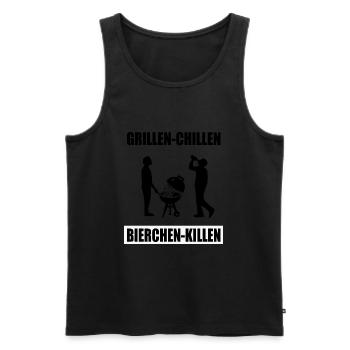 BBQ - Männer Premium Bio Tank Top - Schwarz - Vorne - Michal (187cm)