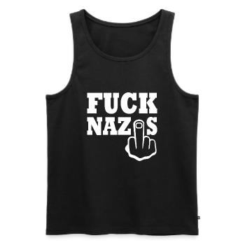 Fuck nazis - Débardeur bio Premium Homme - noir - Devant - AI Model Male 178 light (178cm)