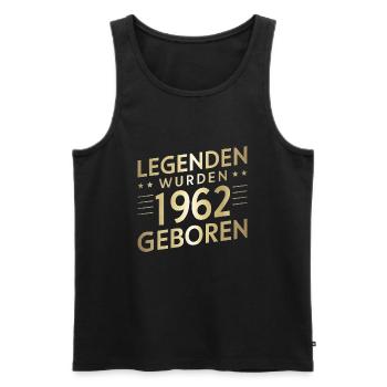 Legends were born in 1962 - Men's Premium Organic Tank Top - black - Front - Michal (187cm)