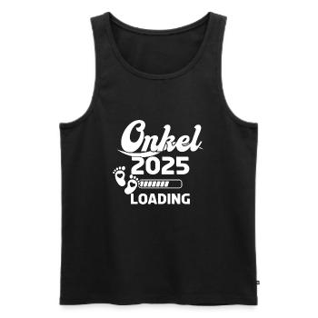 Onkel 2025 Loading - Männer Premium Bio Tank Top - Schwarz - Vorne - Michal (187cm)