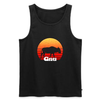Wildebeest Gnu African Antelope Tshirt - Men's Premium Organic Tank Top - black - Front - AI Model Male 178 light (178cm)