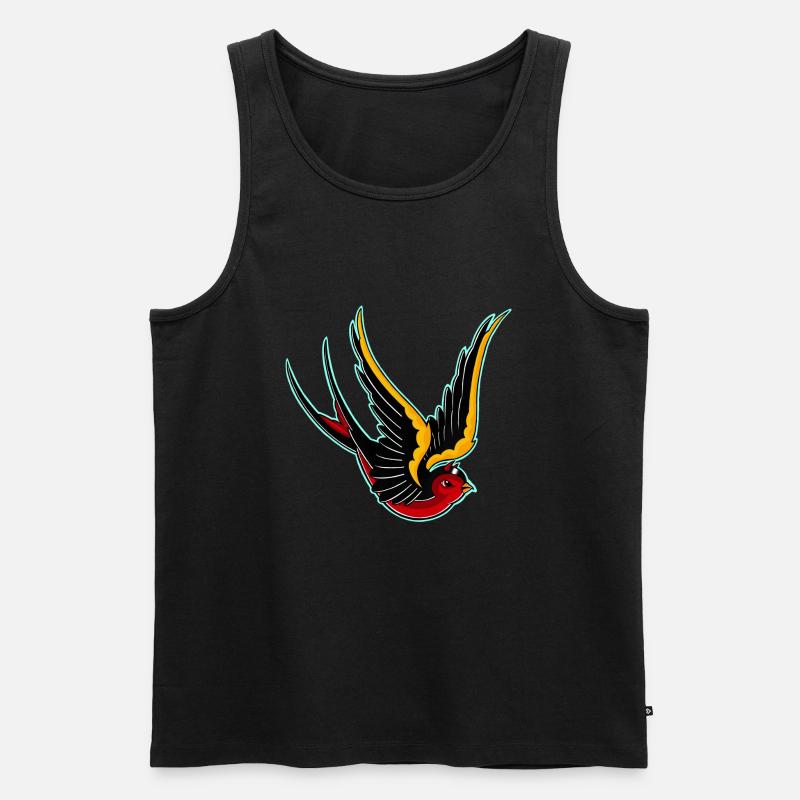 Oldschool Schwalbe, Teufelchen - Männer Premium Bio Tank Top - Schwarz