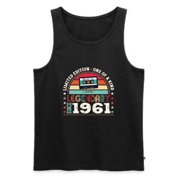 Legendary 1961 61st Birthday Gift Men - Fun - Men's Premium Organic Tank Top - black - Front - AI Model Male 178 light (178cm)