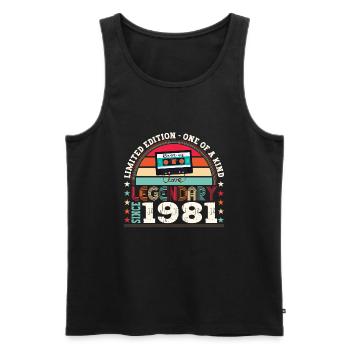 Legendary 1981 41st Birthday Gift Men - Fun - Men's Premium Organic Tank Top - black - Front - AI Model Male 178 light (178cm)