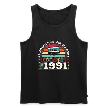 Legendary 1991 31st Birthday Gift Men - Fun - Men's Premium Organic Tank Top - black - Front - AI Model Male 178 light (178cm)