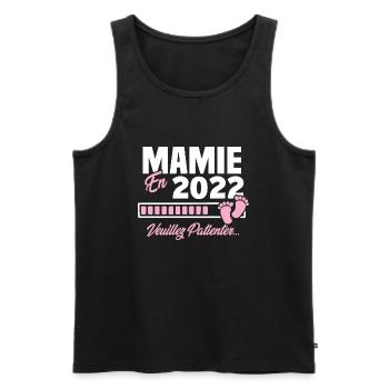 Mamie en 2022 / Cadeau future mamie 2022 - Débardeur bio Premium Homme - noir - Devant - Michal (187cm)