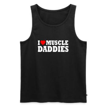 I love muscle daddies - Men's Premium Organic Tank Top - black - Front - Michal (187cm)