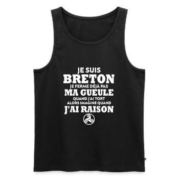 Je suis Breton - Débardeur bio Premium Homme - noir - Devant - Michal (187cm)