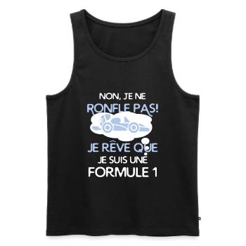 Je rêve que Je suis une formule1 - Débardeur bio Premium Homme - noir - Devant - Michal (187cm)