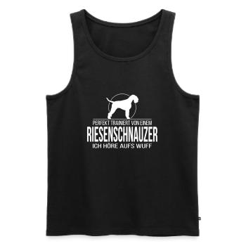 RIESENSCHNAUZER wuff - Männer Premium Bio Tank Top - Schwarz - Vorne - Michal (187cm)