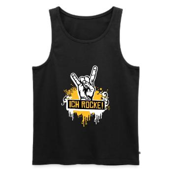 Ich rocke - I rock - Festival - Musik - Dance - Männer Premium Bio Tank Top - Schwarz - Vorne - AI Model Male 178 light (178cm)