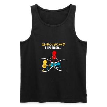 Ohm Volt Ampere Geschenk Elektriker Strom lustig - Männer Premium Bio Tank Top - Schwarz - Vorne - AI Model Male 178 light (178cm)