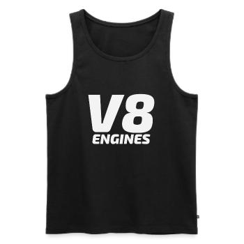 Moteurs V8 moteur automobile idée cadeau déplacement - Débardeur bio Premium Homme - noir - Devant - AI Model Male 178 light (178cm)