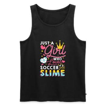 Football et slime cadeau football féminin - Débardeur bio Premium Homme - noir - Devant - Michal (187cm)